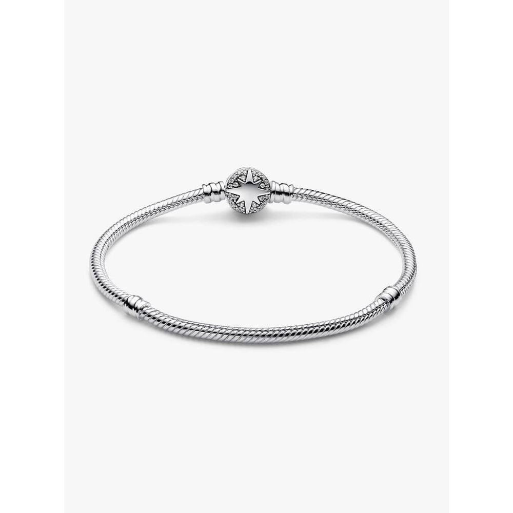 NEW AUTHENTIC PANDORA North Star Clasp Snake Chain Bracelet Sterling silver - Picture 2 of 4